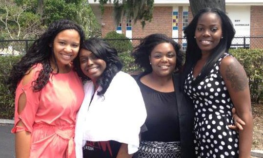 Vanessa Jospeh and the campus sisters after her baptism.