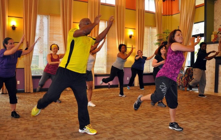 Anthony Eckels leading the Zumba FUNdraiser